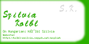 szilvia kolbl business card